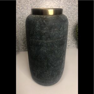 long rustic style metal vase